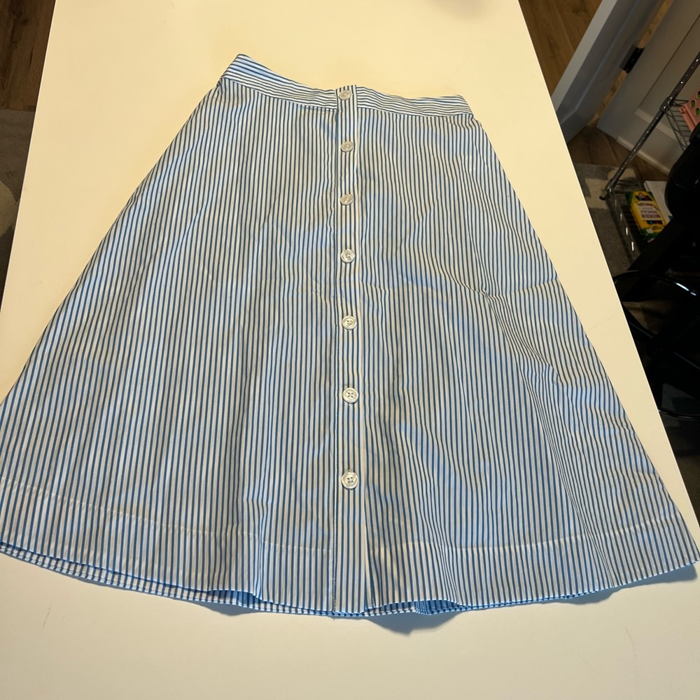 Blue and White A Line Skirt